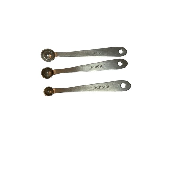 Vintage EKCO Tiny Measuring Spoons, Dash, Smidgen and Pinch - 18/8 Stainless Ste - Picture 1 of 4